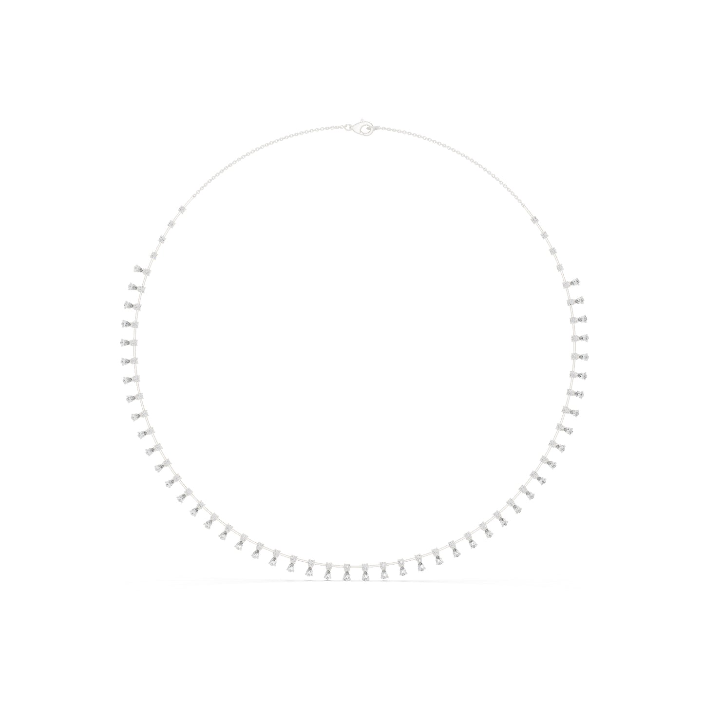 18k Rose Gold Pear/Round Lab-Grown Diamond Party Wear Necklace for Women | Pure Carat