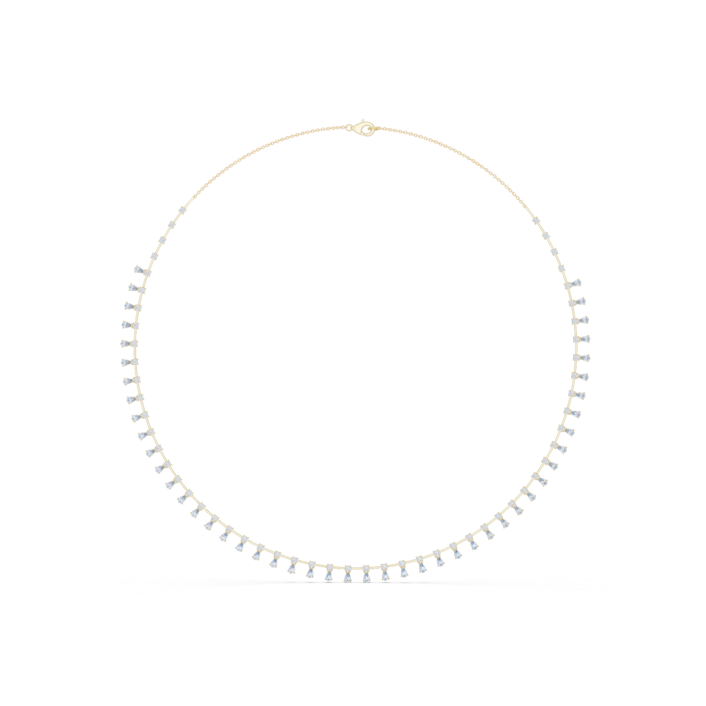 18k Rose Gold Pear/Round Lab-Grown Diamond Party Wear Necklace for Women | Pure Carat