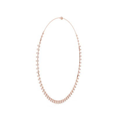 18k Rose Gold Pear/Round Lab-Grown Diamond Party Wear Necklace for Women | Pure Carat
