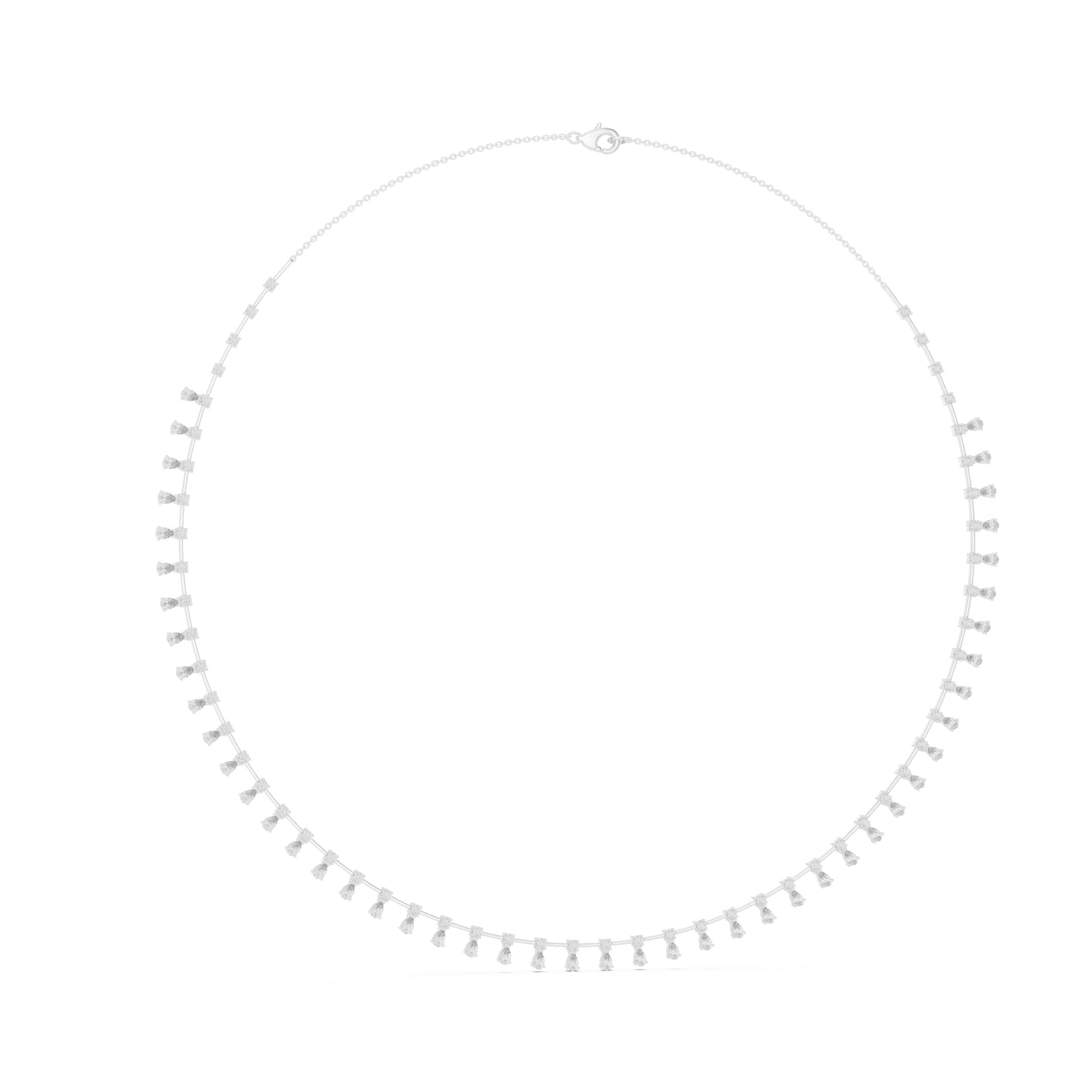 18k Rose Gold Pear/Round Lab-Grown Diamond Party Wear Necklace for Women | Pure Carat