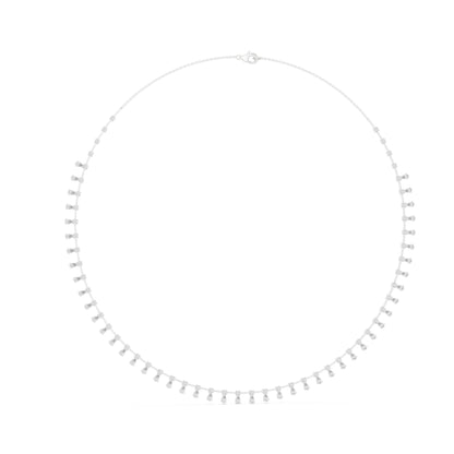 18k Rose Gold Pear/Round Lab-Grown Diamond Party Wear Necklace for Women | Pure Carat