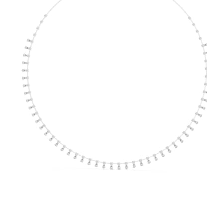 18k Rose Gold Pear/Round Lab-Grown Diamond Party Wear Necklace for Women | Pure Carat