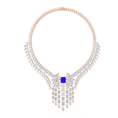 14k White Gold Princess/Pear/Marquise/Emerald Cut Diamond Engagement Necklace | Pure Carat