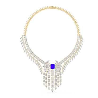 14k White Gold Princess/Pear/Marquise/Emerald Cut Diamond Engagement Necklace | Pure Carat