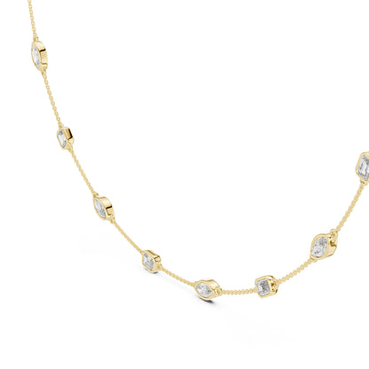 14k Yellow Gold Emerald & Marquise Lab-Grown Diamond Anniversary Necklace | Pure Carat