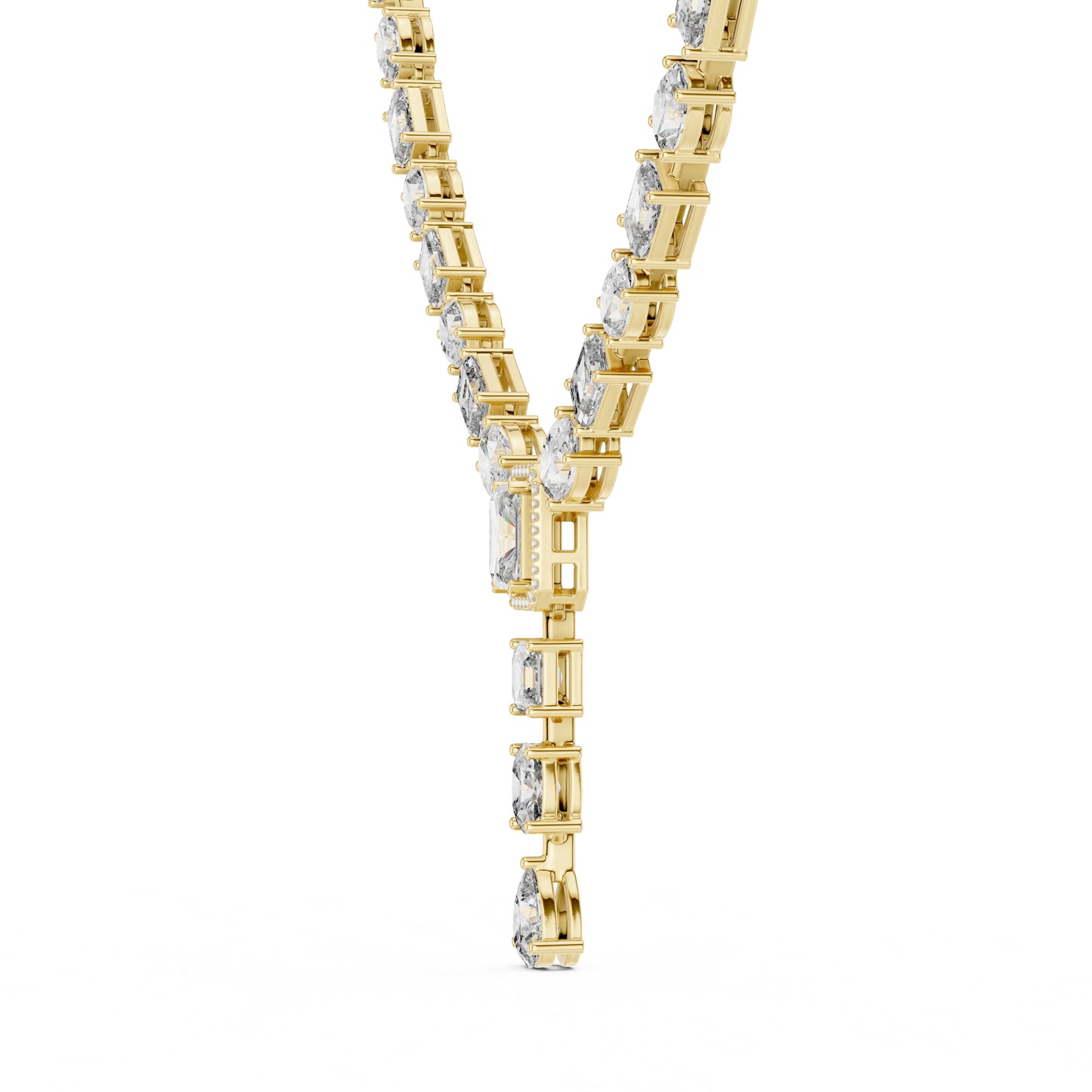 14k White Gold Pear Emerald Oval Radiant Lab-Grown Diamond Engagement Necklace | Pure Carat