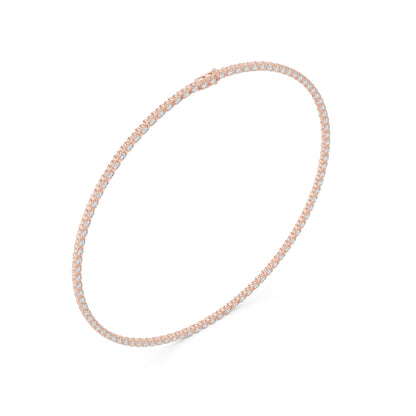 18k Rose Gold Round Lab-Grown Diamond Everyday Wear Necklace for Women | Pure Carat