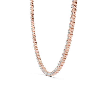 18k Rose Gold Round Lab-Grown Diamond Everyday Wear Necklace for Women | Pure Carat
