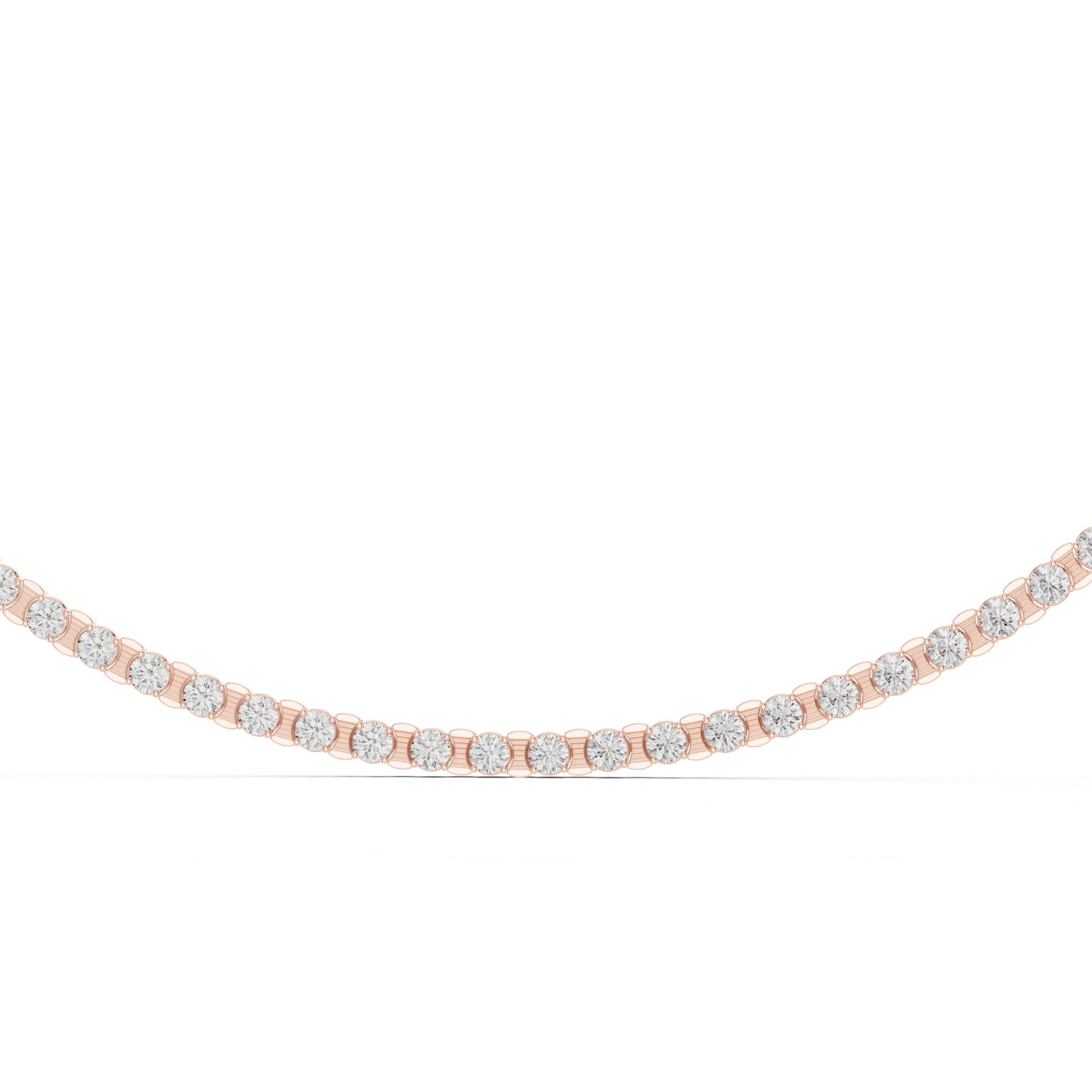 18k Rose Gold Round Lab-Grown Diamond Everyday Wear Necklace for Women | Pure Carat