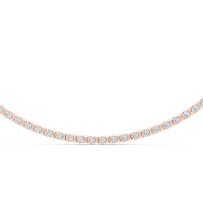 18k Rose Gold Round Lab-Grown Diamond Everyday Wear Necklace for Women | Pure Carat