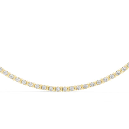18k Rose Gold Round Lab-Grown Diamond Everyday Wear Necklace for Women | Pure Carat