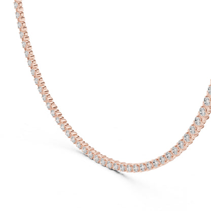 18k Rose Gold Round Lab-Grown Diamond Everyday Wear Necklace for Women | Pure Carat