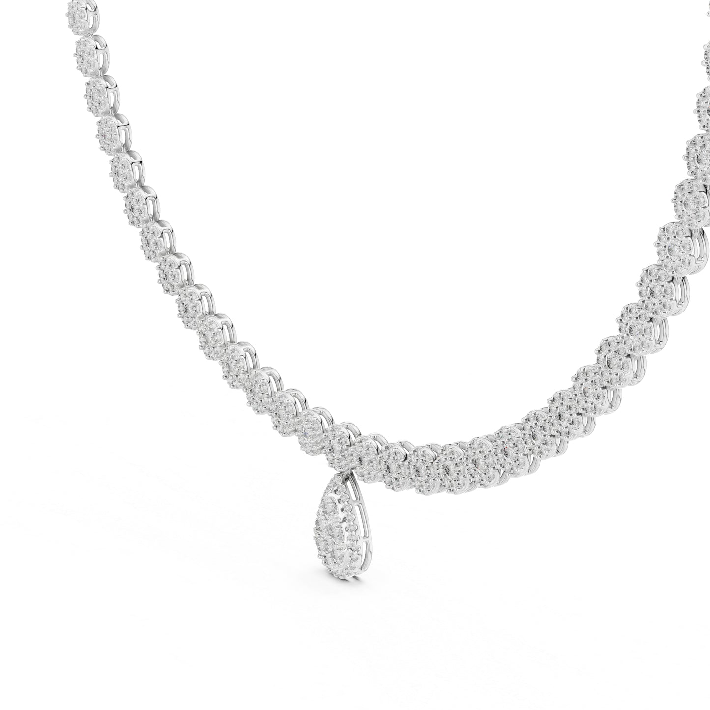 18k Yellow Gold Round Lab-Grown Diamond Bridal Necklace for Women | Pure Carat