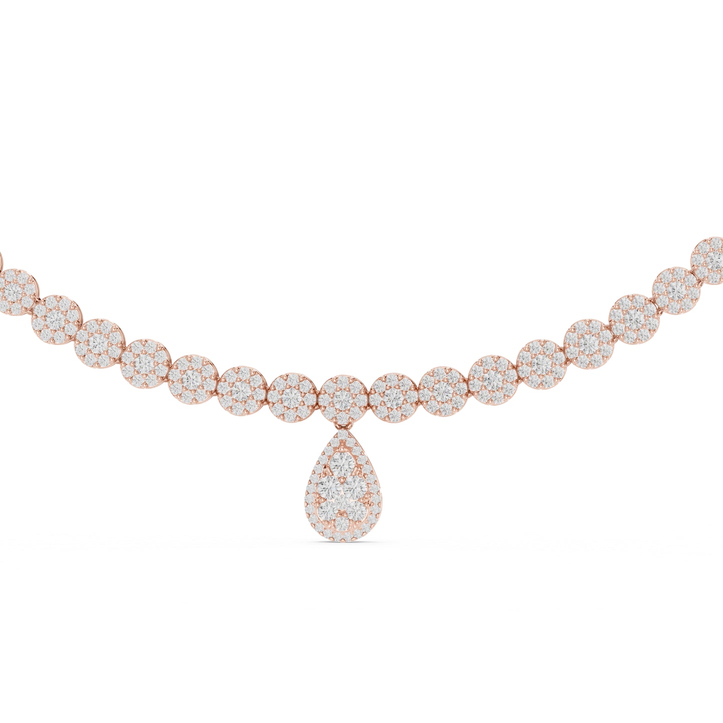 18k Yellow Gold Round Lab-Grown Diamond Bridal Necklace for Women | Pure Carat