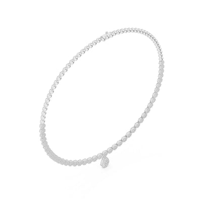 18k Yellow Gold Round Lab-Grown Diamond Bridal Necklace for Women | Pure Carat