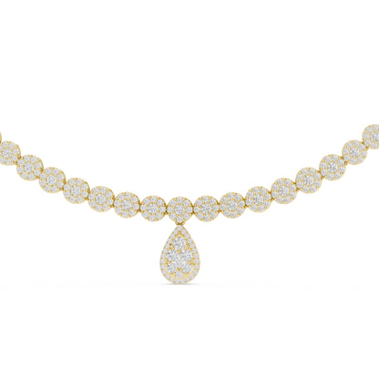 18k Yellow Gold Round Lab-Grown Diamond Bridal Necklace for Women | Pure Carat