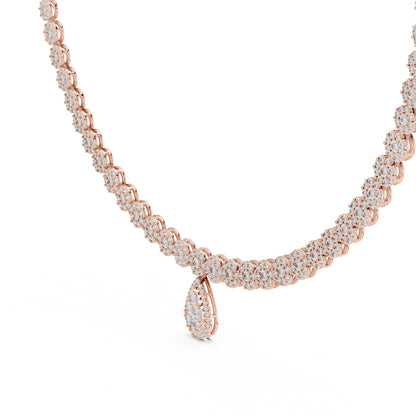 18k Yellow Gold Round Lab-Grown Diamond Bridal Necklace for Women | Pure Carat