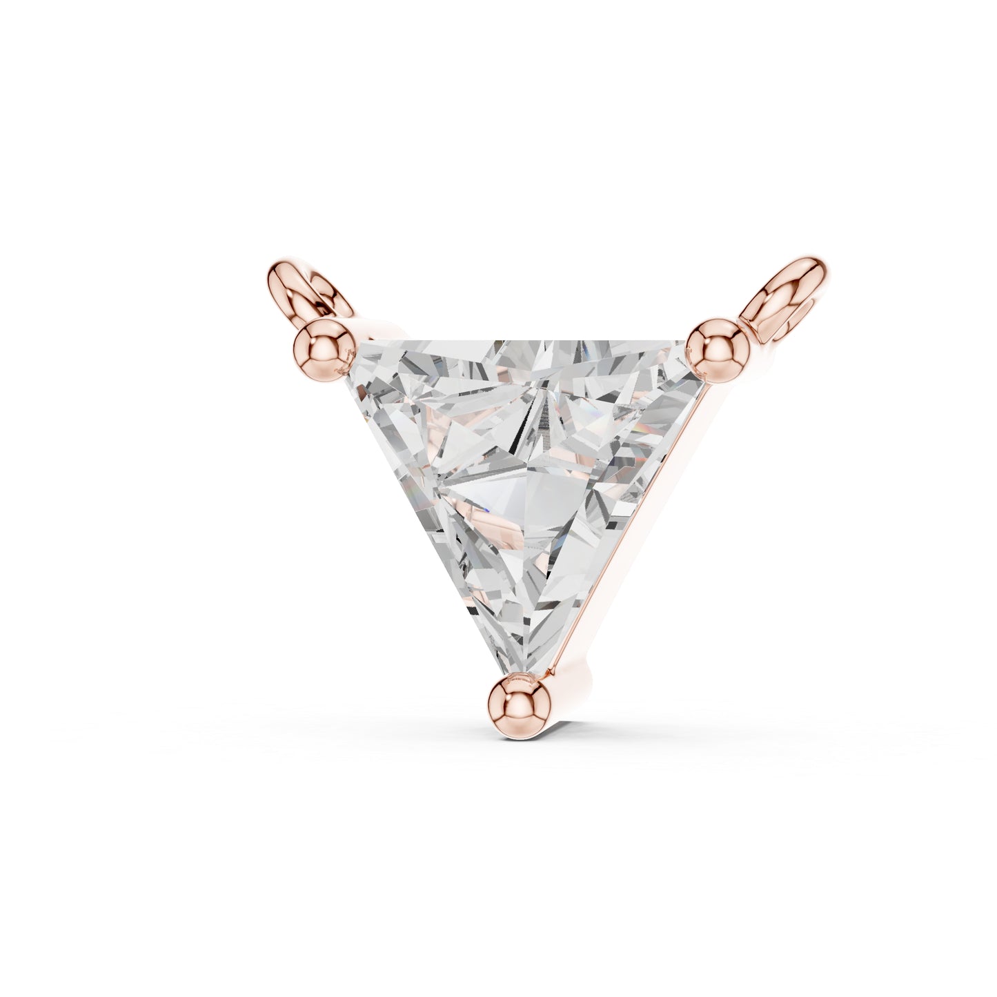 Pure Carat 18K Rose Gold Pendant with Triangle Lab-Grown Diamond - Bridal Collection