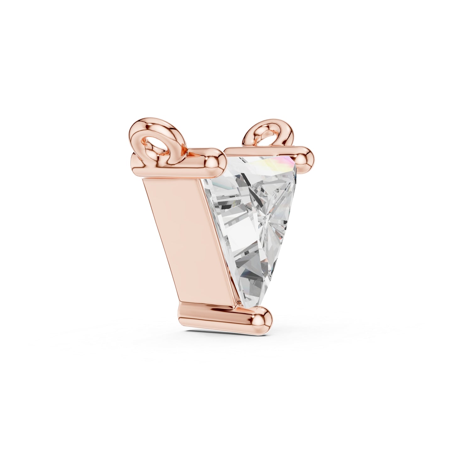 Pure Carat 18K Rose Gold Pendant with Triangle Lab-Grown Diamond - Bridal Collection