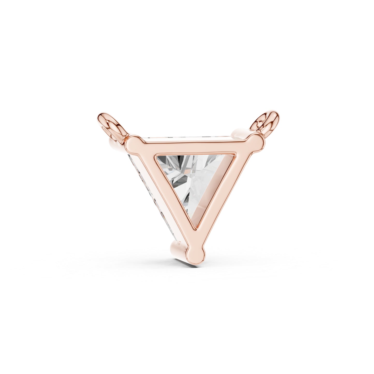 Pure Carat 18K Rose Gold Pendant with Triangle Lab-Grown Diamond - Bridal Collection