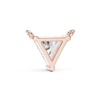 Pure Carat 18K Rose Gold Pendant with Triangle Lab-Grown Diamond - Bridal Collection