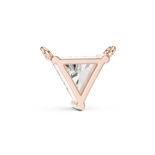 Pure Carat 18K Rose Gold Pendant with Triangle Lab-Grown Diamond - Bridal Collection
