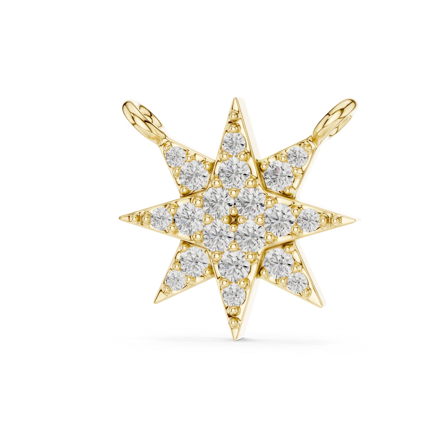 14K Yellow Gold Round Cut Diamond Pendant for Women - Office Wear Jewellery - Pure Carat