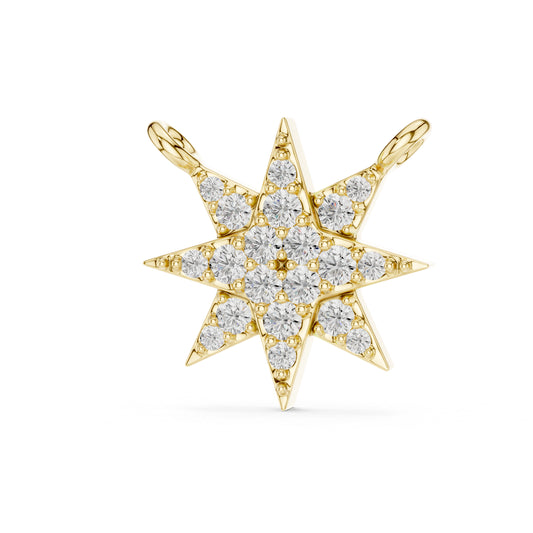 14K Yellow Gold Round Cut Diamond Pendant for Women - Office Wear Jewellery - Pure Carat