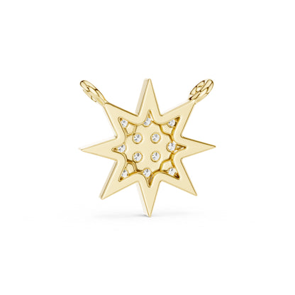 14K Yellow Gold Round Cut Diamond Pendant for Women - Office Wear Jewellery - Pure Carat