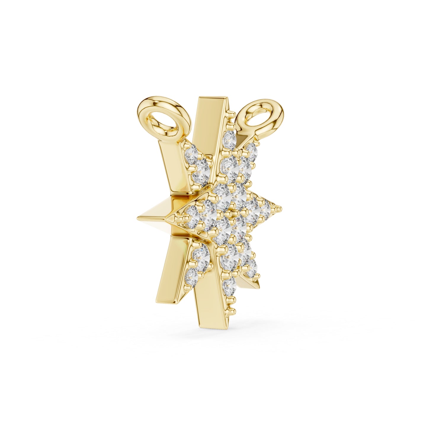 14K Yellow Gold Round Cut Diamond Pendant for Women - Office Wear Jewellery - Pure Carat