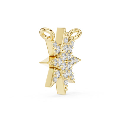 14K Yellow Gold Round Cut Diamond Pendant for Women - Office Wear Jewellery - Pure Carat