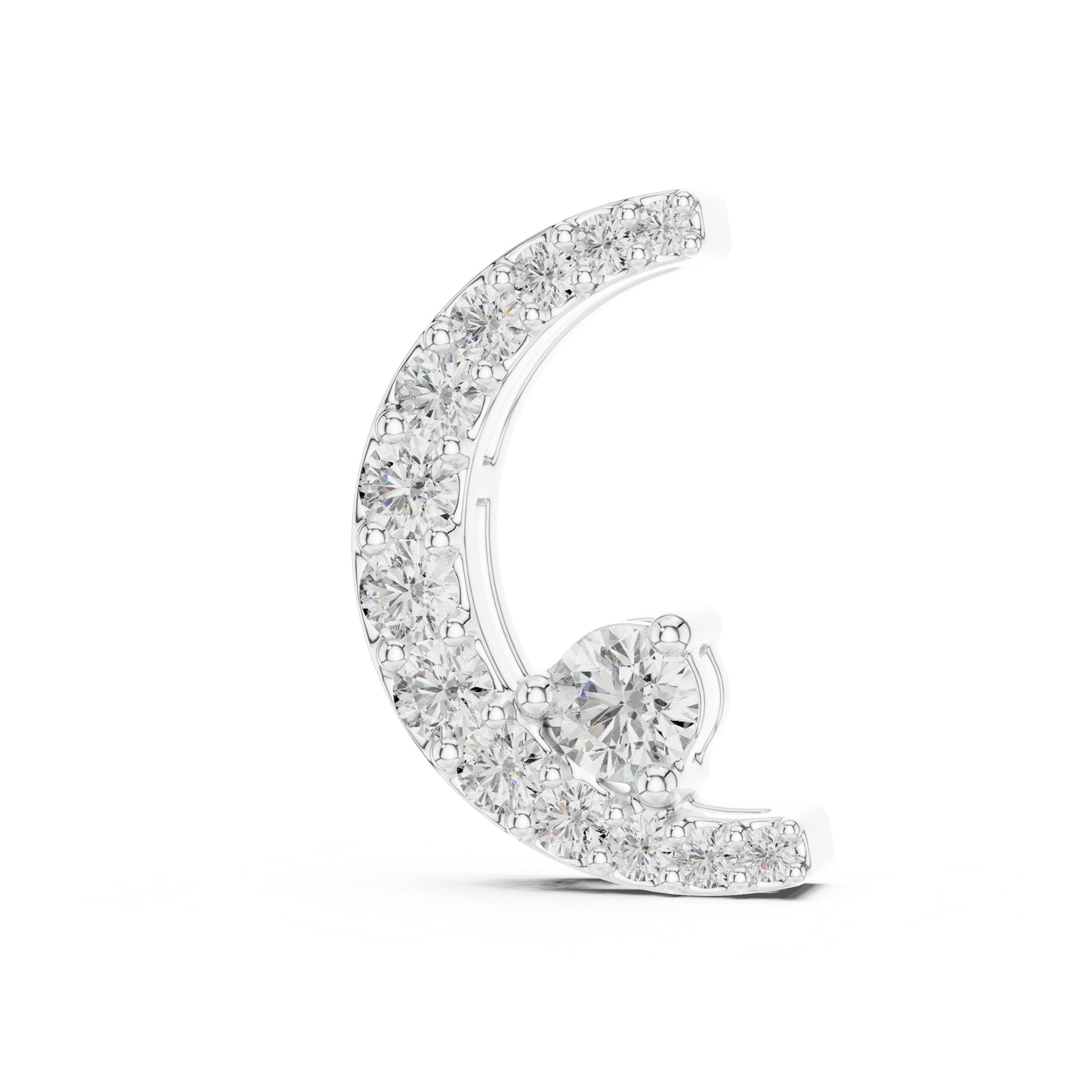 Round Lab-Grown Diamond Pendant in 14K White Gold for Women - Pure Carat