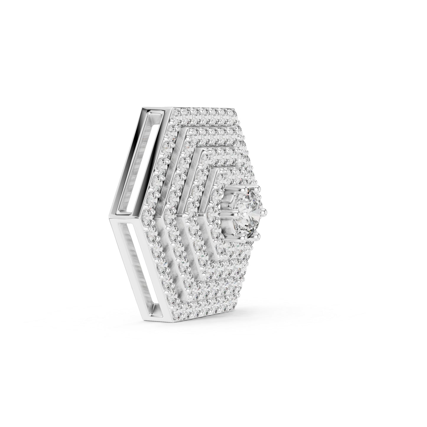 18K White Gold Round Lab-Grown Diamond Pendant for Women - Pure Carat