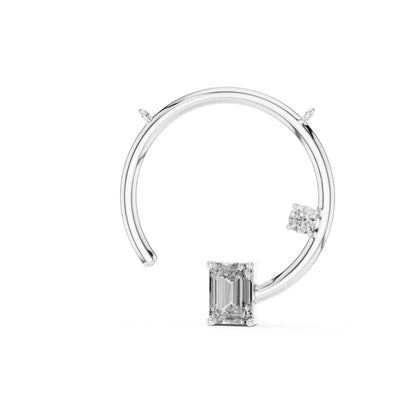 Emerald & Round Lab-Grown Diamond Pendant in 18K Yellow Gold - Pure Carat