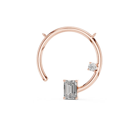 Emerald & Round Lab-Grown Diamond Pendant in 18K Yellow Gold - Pure Carat