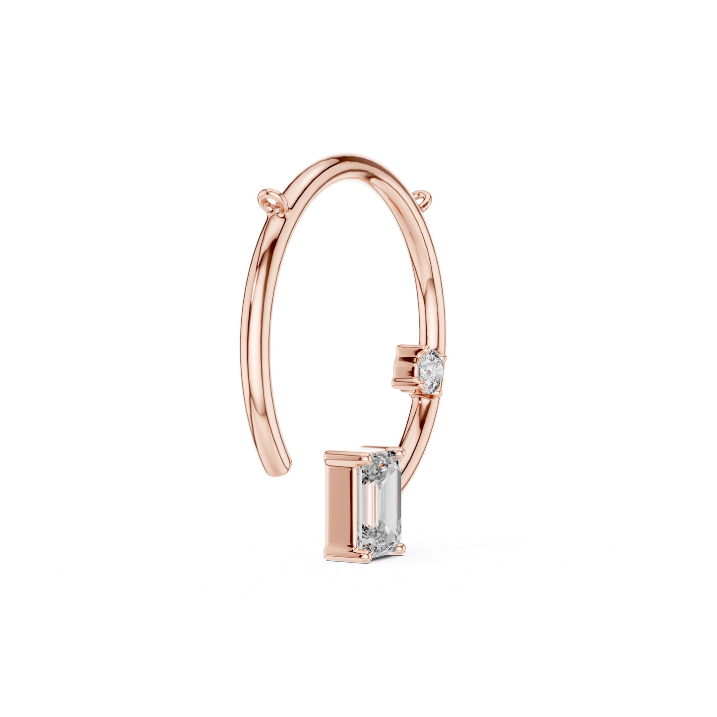 Emerald & Round Lab-Grown Diamond Pendant in 18K Yellow Gold - Pure Carat