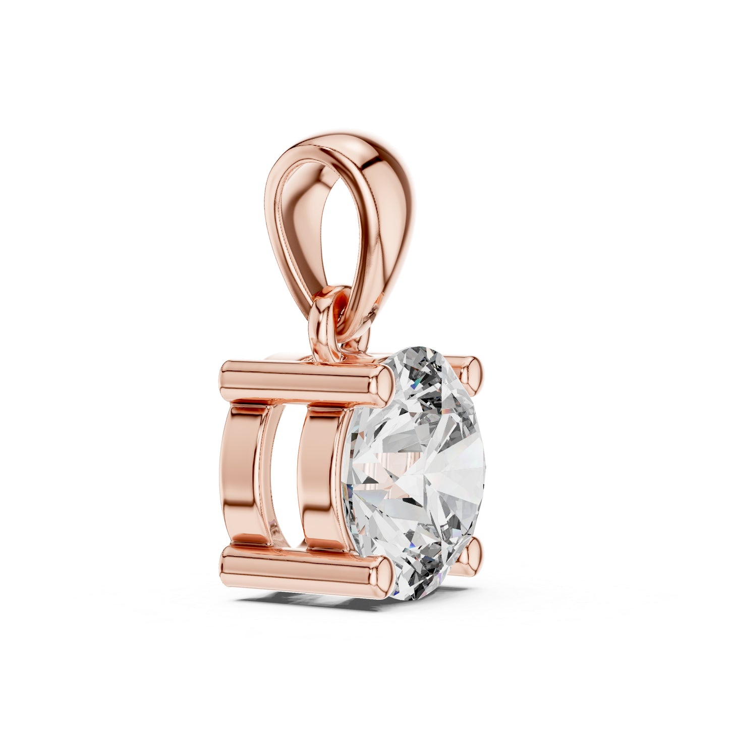 14K Yellow Gold Round Lab-Grown Diamond Pendant for Women - Pure Carat