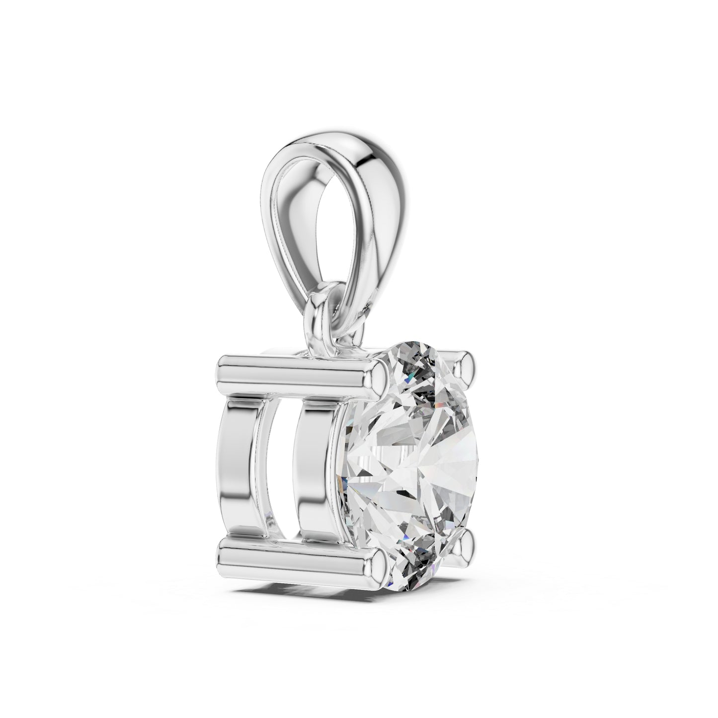 14K Yellow Gold Round Lab-Grown Diamond Pendant for Women - Pure Carat