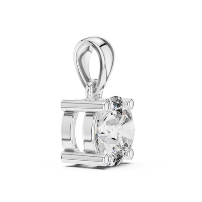 14K Yellow Gold Round Lab-Grown Diamond Pendant for Women - Pure Carat