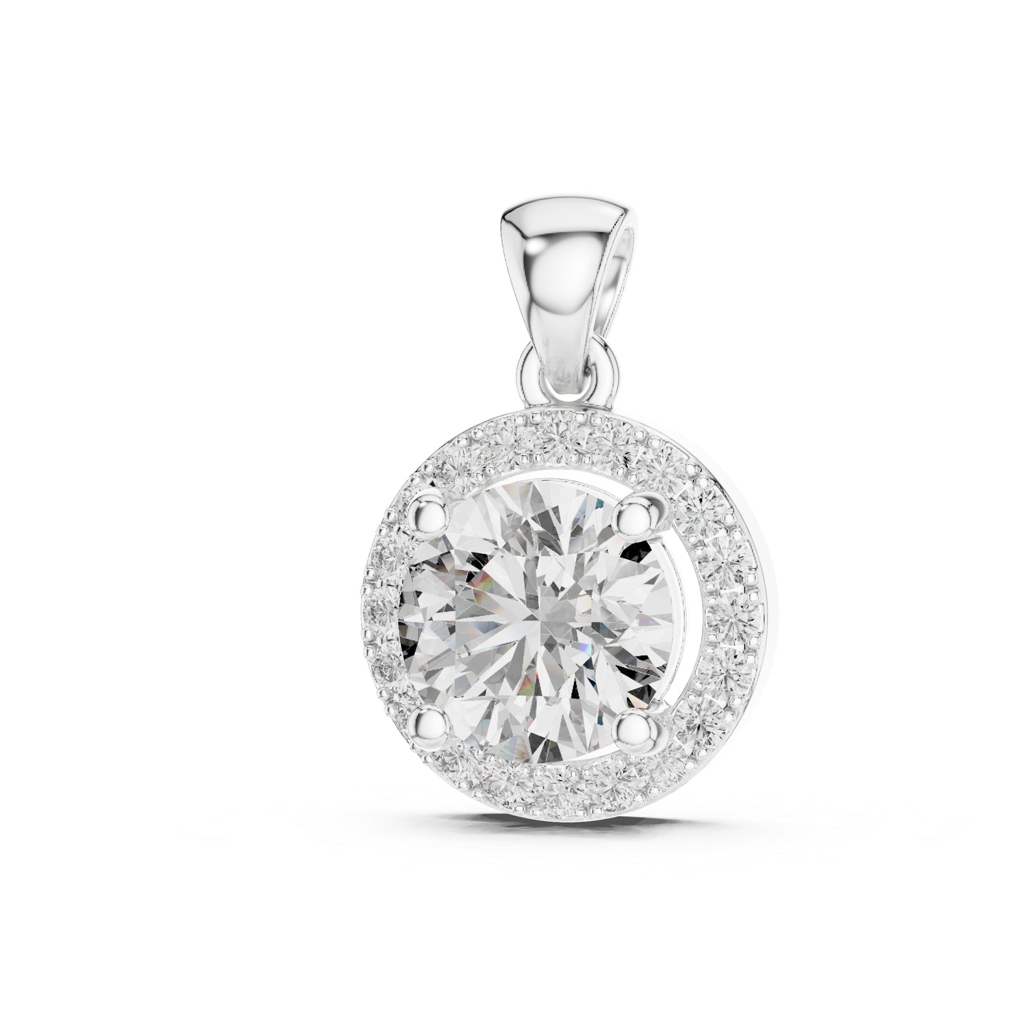 Pure Carat 14K Rose Gold Pendant with Round Lab-Grown Diamond - Office Wear Collection