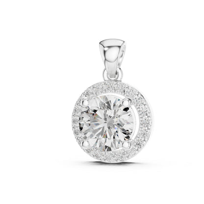 Pure Carat 14K Rose Gold Pendant with Round Lab-Grown Diamond - Office Wear Collection