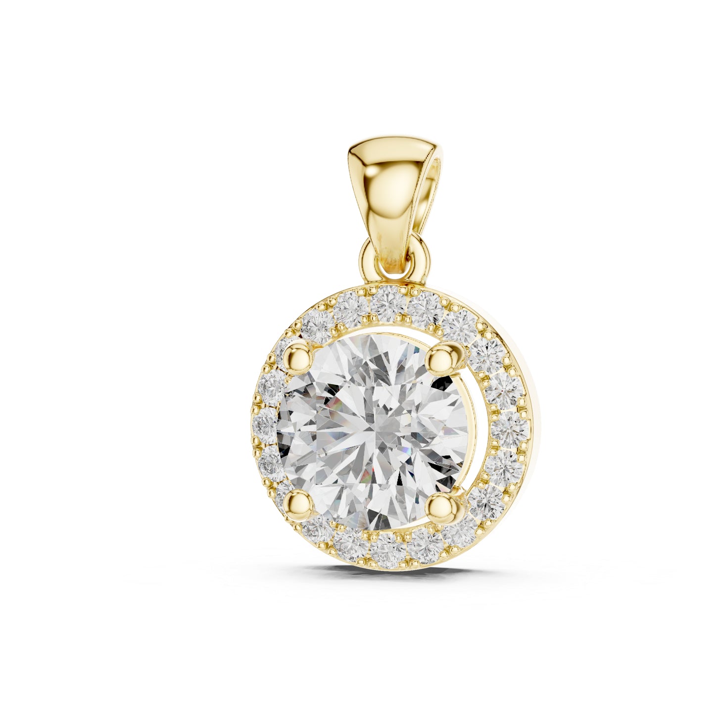 Pure Carat 14K Rose Gold Pendant with Round Lab-Grown Diamond - Office Wear Collection