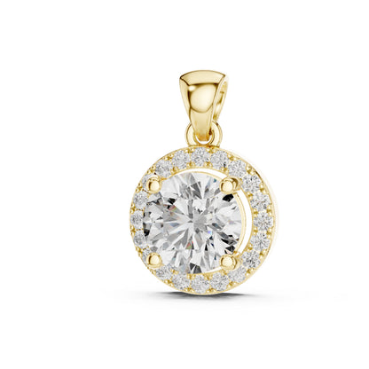 Pure Carat 14K Rose Gold Pendant with Round Lab-Grown Diamond - Office Wear Collection