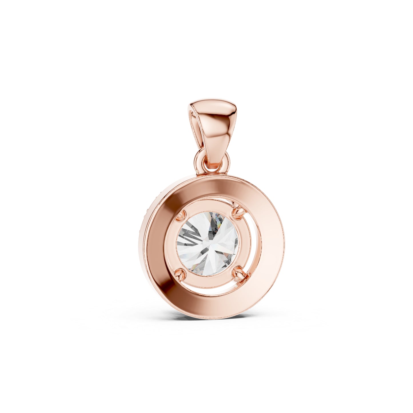 Pure Carat 14K Rose Gold Pendant with Round Lab-Grown Diamond - Office Wear Collection