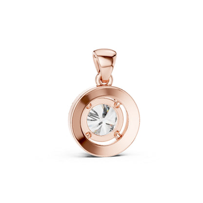 Pure Carat 14K Rose Gold Pendant with Round Lab-Grown Diamond - Office Wear Collection