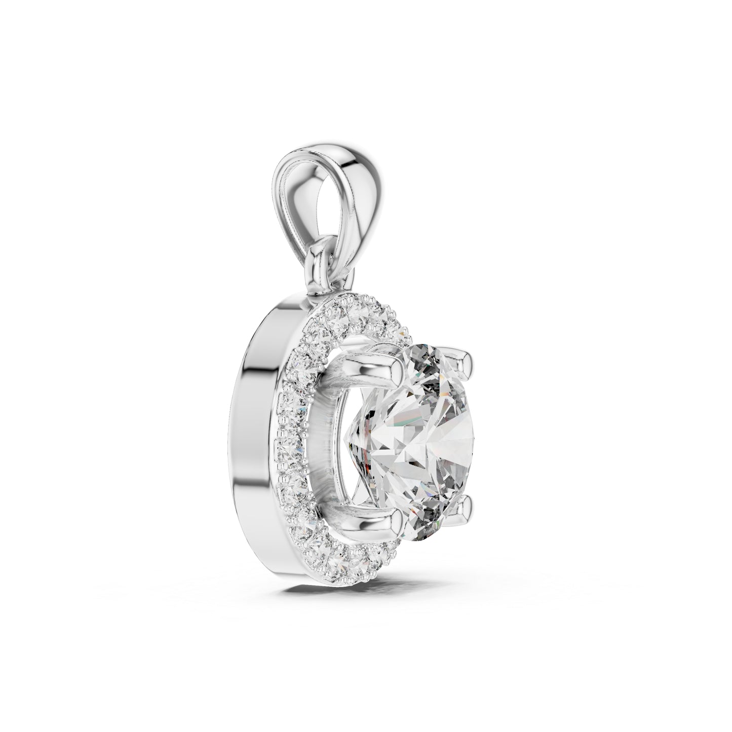 Pure Carat 14K Rose Gold Pendant with Round Lab-Grown Diamond - Office Wear Collection