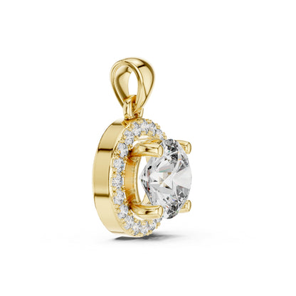 Pure Carat 14K Rose Gold Pendant with Round Lab-Grown Diamond - Office Wear Collection