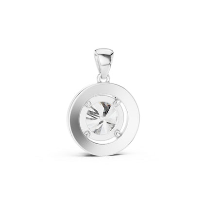 18K White Gold Round Lab-Grown Diamond Pendant for Engagement - Pure Carat