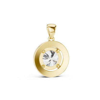 18K White Gold Round Lab-Grown Diamond Pendant for Engagement - Pure Carat