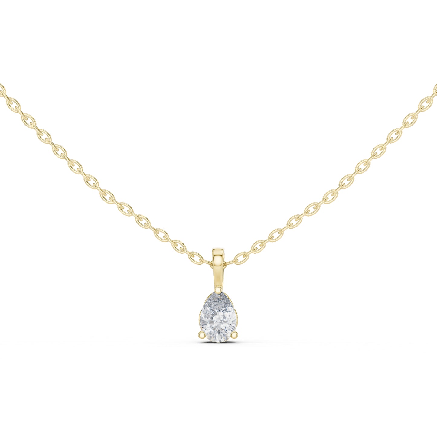 14K Yellow Gold Pear Lab-Grown Diamond Pendant for Women | Bridal Wear | Pure Carat
